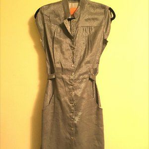 Olga Kapustina Silver,  size 6 lined dress